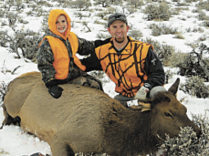 Mike Godwin and son Clay with Cow Elk